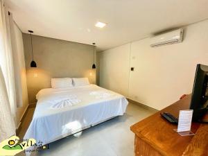 Cama ou camas em um quarto em Pousada Vila do Sol Juquehy
