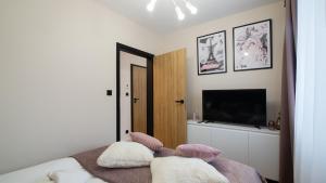 Postel nebo postele na pokoji v ubytování Wisła apartament przy stoku