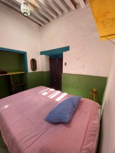 Postel nebo postele na pokoji v ubytování Hostalito Casa Alebrije