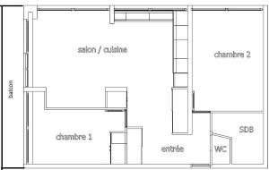 Plan piętra w obiekcie Résidence Le Mont Blanc - 3 Pièces pour 6 Personnes 024