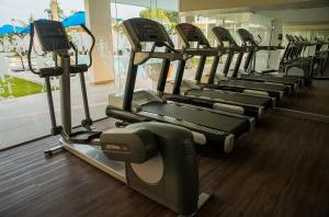 Fitness centrum a/nebo fitness zařízení v ubytování Hotel Aqua Spa & Resort