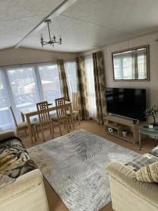 Televisyen dan/atau pusat hiburan di Ty Newydd Caravan Park