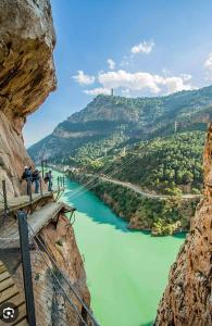 a view of a river from a cliff at La guarida delChorro in Málaga
