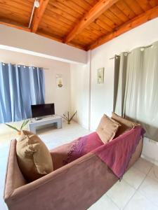 Una sala de estar con un sofá y un televisor. en Ale's Apartments - Puerto Iguzú, Misiones, en Puerto Iguazú