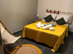 Ліжко або ліжка в номері Appartement avec vue panoramique de Pointe-à-Pitre