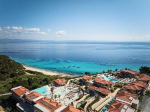 an aerial view of a resort and the ocean at Cora Hotel & Spa in Afitos