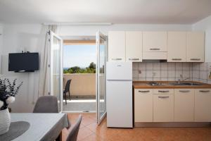 Η κουζίνα ή μικρή κουζίνα στο Apartmani twins