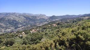 a view of a valley with trees and mountains at SPITIKARIOTIKO My Ikarian home in Raches