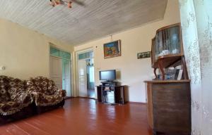 a living room with a couch and a television at Vamesa in Haghpat