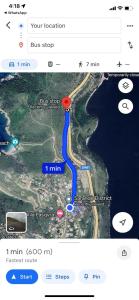 a screenshot of a google map with a red marker at Villas Ermali in Ksamil