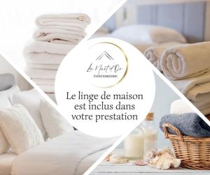 Un ou plusieurs lits dans un hébergement de l'établissement L'Éclat Travot Central Lumineux Vue Sublime