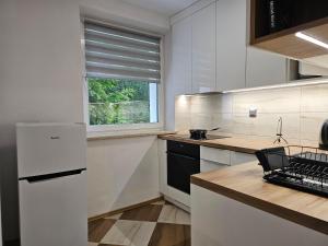 Kuchyňa alebo kuchynka v ubytovaní Apartament Przy Lesie