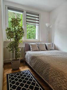 Posteľ alebo postele v izbe v ubytovaní Apartament Przy Lesie