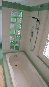 a bath tub in a bathroom with a shower at La Casa di Anita in Asti +12 photos