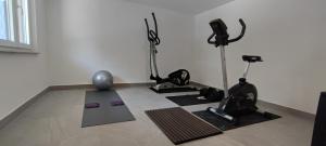 a room with several exercise equipment on the floor at Villa Jenna in Glavatičevo