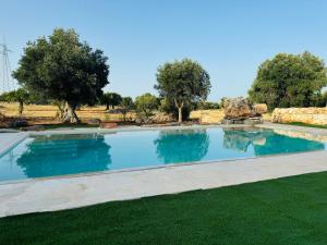 a swimming pool in a yard with trees in the background at Sole Luna Apartments in Monopoli +7 photos