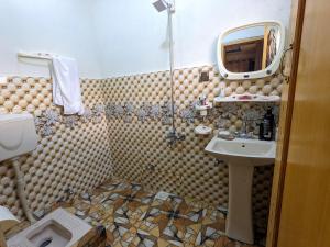 a bathroom with a toilet and a sink at Alpine Resort Khaplu in Khaplu