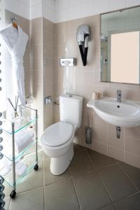a bathroom with a toilet and a sink at Hotel Suisse in Nice +37 photos