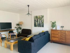 TV a/nebo společenská místnost v ubytování L'Escale, gîte à la campagne