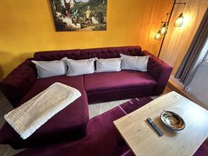a living room with a couch and a table at Apartment Frushi by Interhome in Großschönau