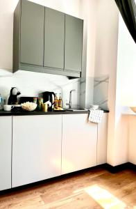 Kuchyňa alebo kuchynka v ubytovaní Amazing 1 room Condo Warszawa Center, Sauna (OS)