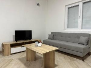 a living room with a couch and a table at Borche Apartments in Bogdanci