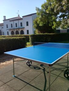 a blue ping pong table sitting on a sidewalk at Villa Gaudio in Ponte San Nicolo