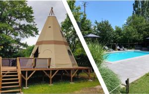 Bazén v ubytování Lodge Tipi, L'Indienne nebo v jeho okolí