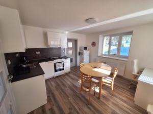 Kuchyň nebo kuchyňský kout v ubytování Apartmán RD Bystré
