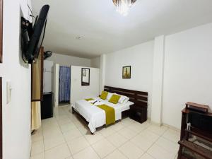 Hotel Andes的电视和/或娱乐中心