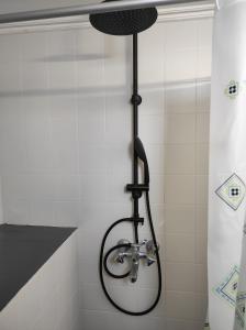 a shower in a bathroom with a shower head at Θέα από ψηλά in Áyioi Apóstoloi