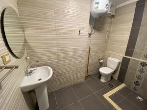 a bathroom with a sink and a toilet at Bianchi Hotel in Alexandria