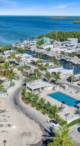 an aerial view of a resort with a marina at Key Largo Paradise in Key Largo