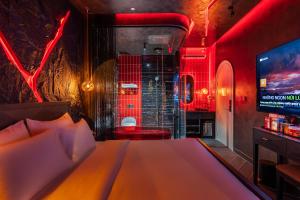 Postel nebo postele na pokoji v ubytování Pynt Hotel 2