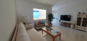 a living room with a couch and a tv at Erizo de mar in Playa Blanca