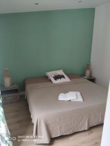 Ένα ή περισσότερα κρεβάτια σε δωμάτιο στο Villa Jacuzzi 60 m du lagon