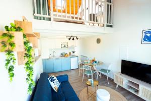 Køkken eller tekøkken på Les Balcons du Golfe - Cozy & moderne Moliets Plage