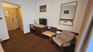 Televiisor ja/või meelelahutuskeskus majutusasutuses Hotel Adler