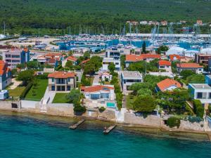an aerial view of a town with a marina at D Marine villa in Bibinje