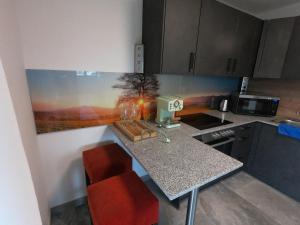 Kuchyň nebo kuchyňský kout v ubytování Ferienwohnung nähe Gmunden Top 4 + 4 fotografie