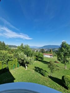 - une vue sur une cour arborée et une maison dans l'établissement Vila av lugnet, à Kobiljača