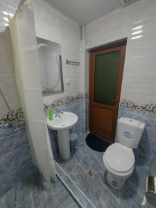 un bagno con un water e un lavandino di Hotel Rabat Castle a Akhaltsikhe