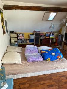 Postel nebo postele na pokoji v ubytování Chambre spacieuse