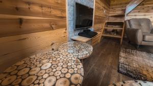 an overhead view of a living room in a tiny house at Sweet Home Zabljak in Žabljak +63 photos