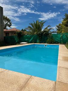 een groot blauw zwembad in een tuin bij Casa Vista Nevada in Ciudad Lujan de Cuyo +20 foto's