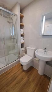Koupelna v ubytování Modern, spacious one bed flat in heart of Monmouth