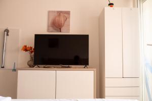 TV a/nebo společenská místnost v ubytování Monolocale con terrazza e cucina