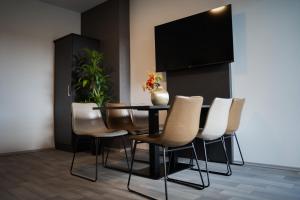 TV a/nebo společenská místnost v ubytování JUNIK Apartments Oberhausen