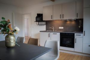 Kuchyň nebo kuchyňský kout v ubytování JUNIK Apartments Oberhausen
