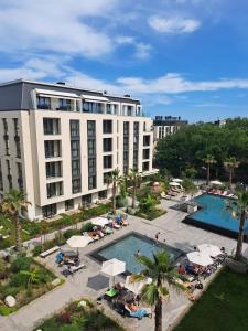 an aerial view of a hotel with a swimming pool at Lana Del Capos in Saints Constantine and Helena